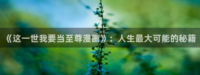 51漫画在线观看免费漫画入口双男主：《这一世我要当至尊漫画》：人生最大可能的秘籍